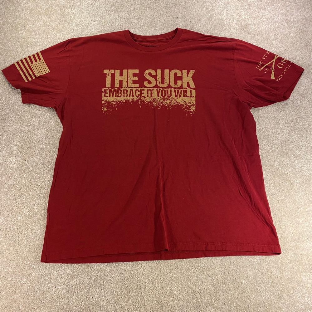 Grunt Style Graphic T-Shirt Mens XXL Red The Suck Embrace It You Will Patriotic